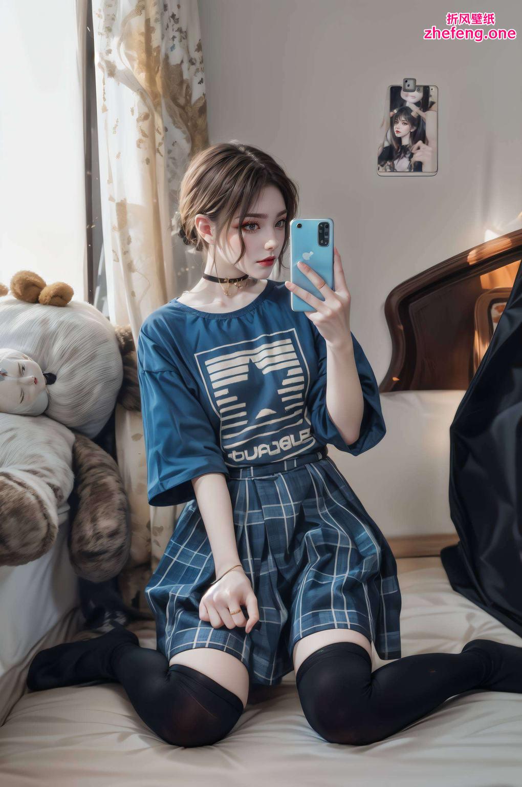 国漫美女彩鳞绕柱