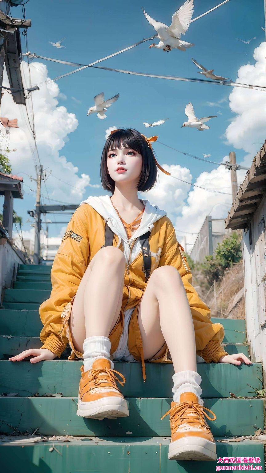 古风画卷细腻笔触勾勒出青鸾的婉约